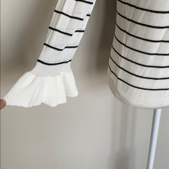 Cupcakes & Cashmere striped 3/4 ruffle sleeve top - Picture 2 of 8